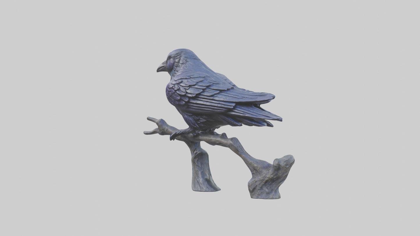 Magic Raven statue model VR / AR / low-poly