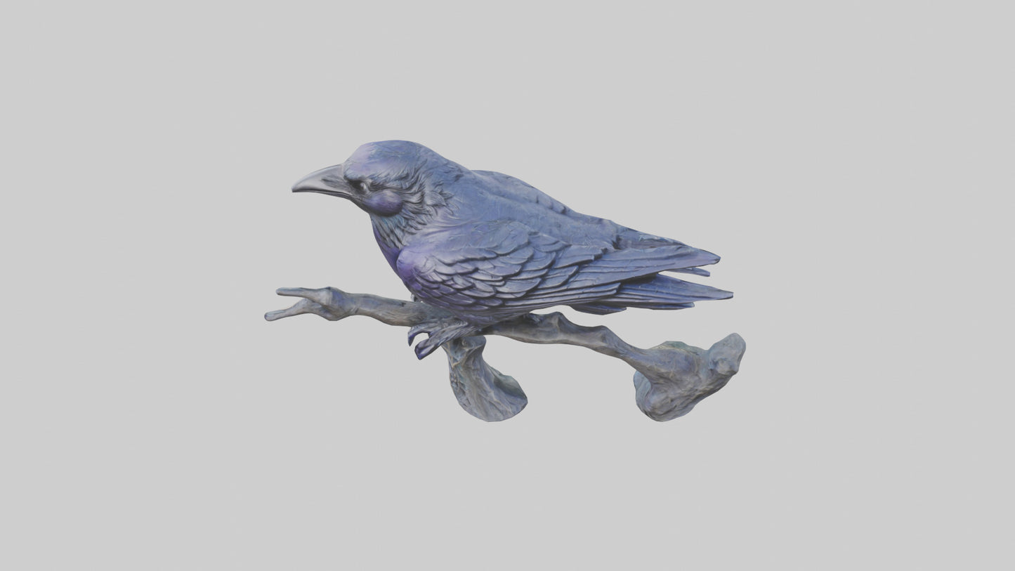 Magic Raven statue model VR / AR / low-poly