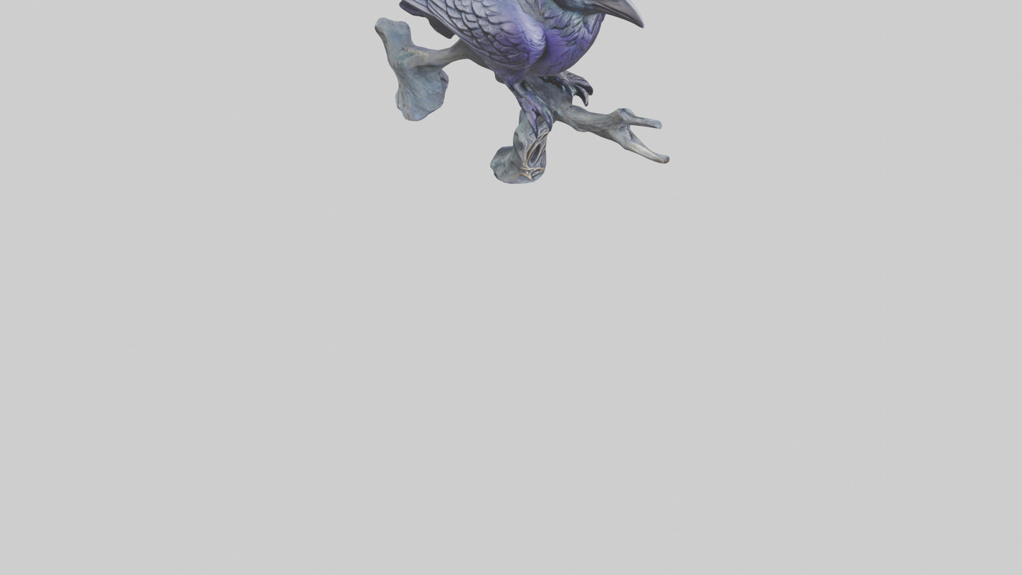 Magic Raven statue model VR / AR / low-poly