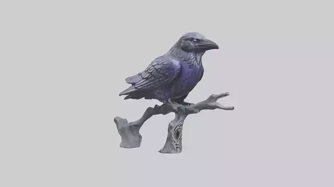 Magic Raven statue model VR / AR / low-poly