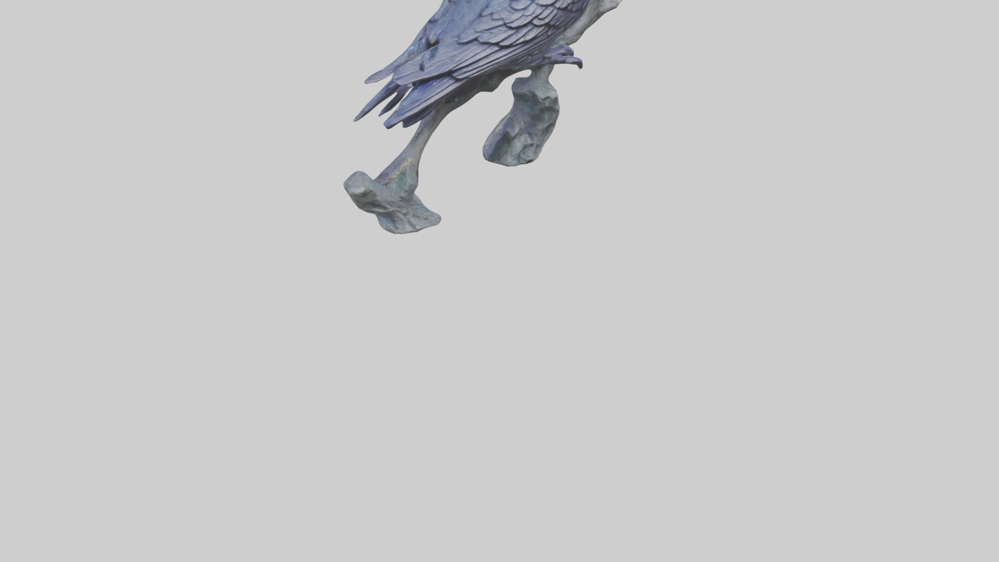 Magic Raven statue model VR / AR / low-poly