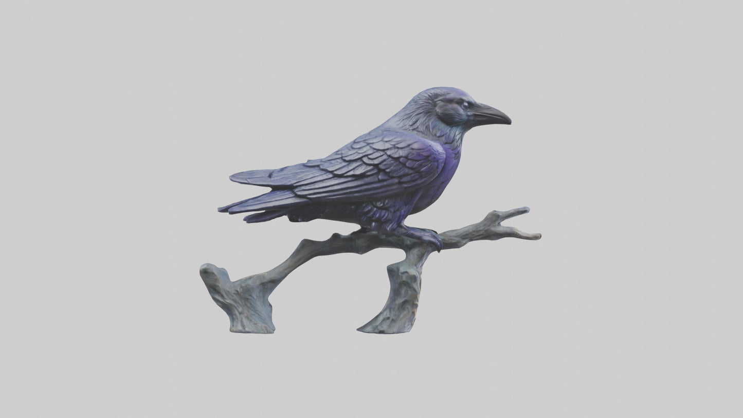 Magic Raven statue model VR / AR / low-poly