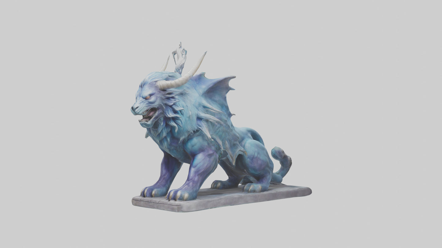 Magical Beast statue model VR / AR / low-poly