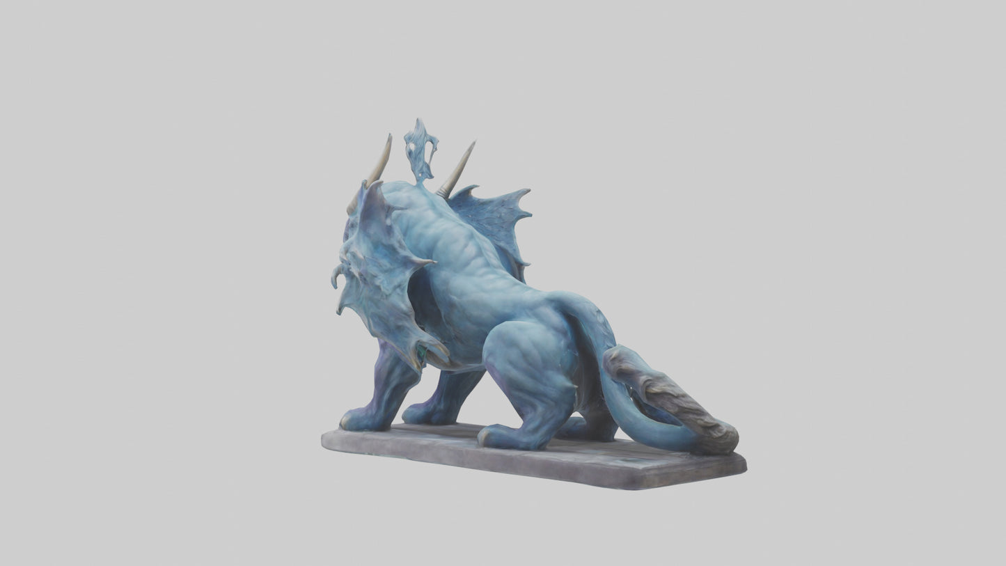 Magical Beast statue model VR / AR / low-poly