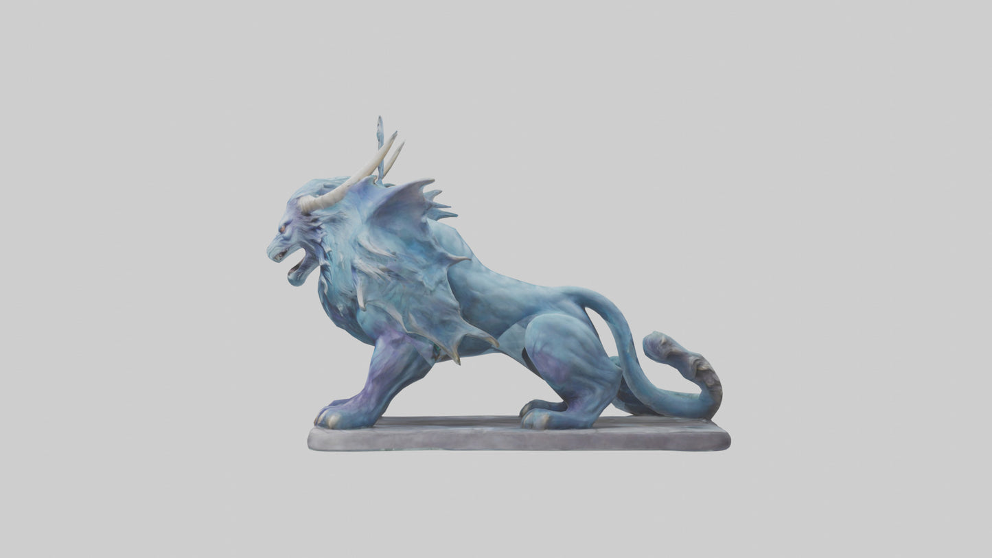 Magical Beast statue model VR / AR / low-poly
