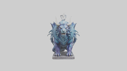 Magical Beast statue model VR / AR / low-poly