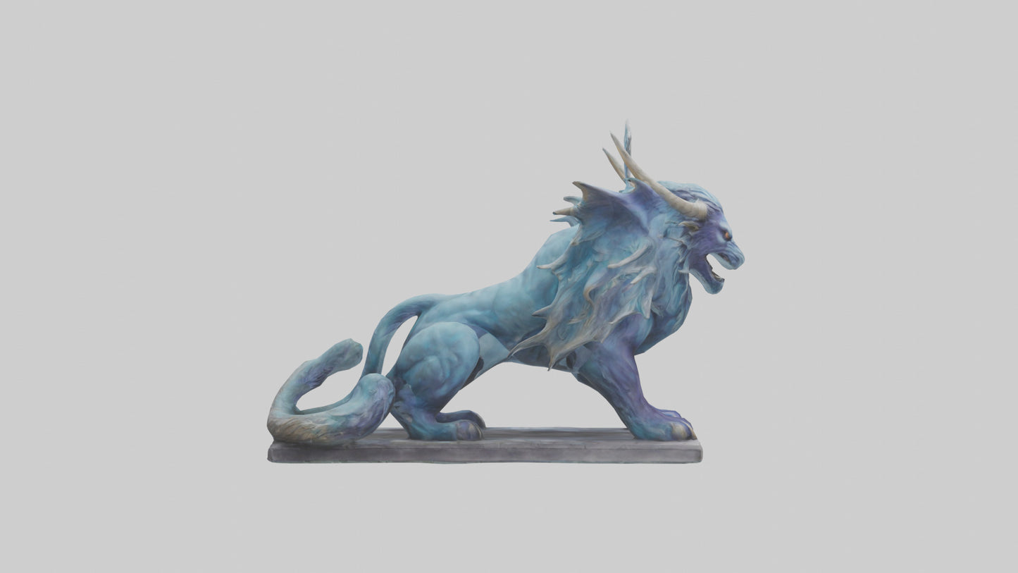 Magical Beast statue model VR / AR / low-poly
