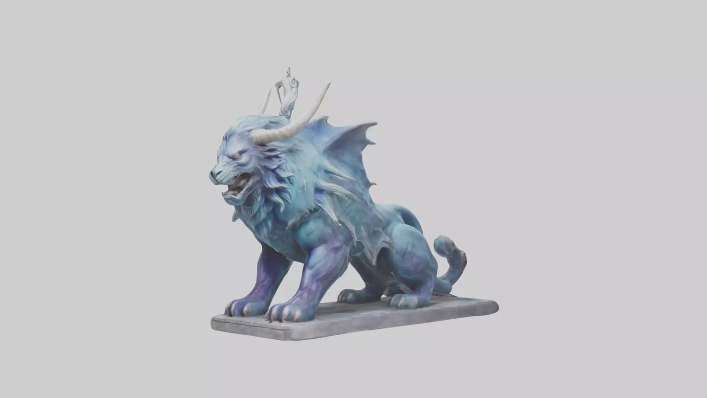 Magical Beast statue model VR / AR / low-poly