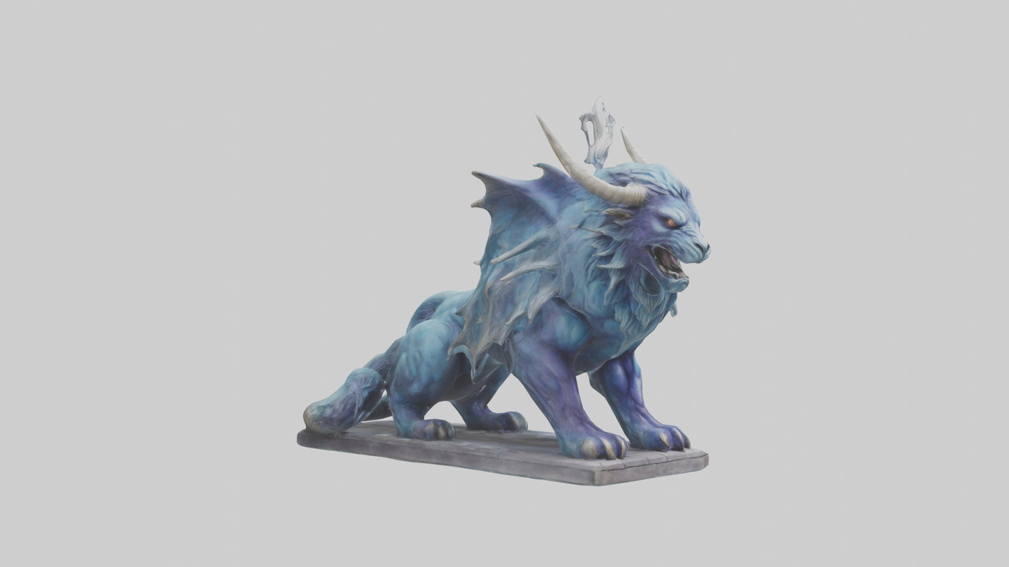 Magical Beast statue model VR / AR / low-poly
