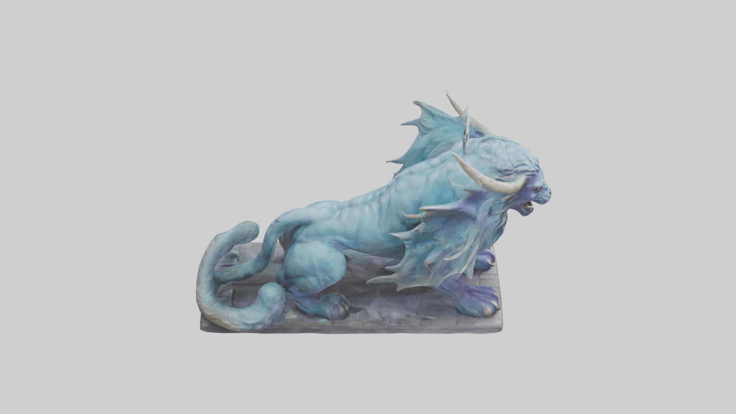 Magical Beast statue model VR / AR / low-poly