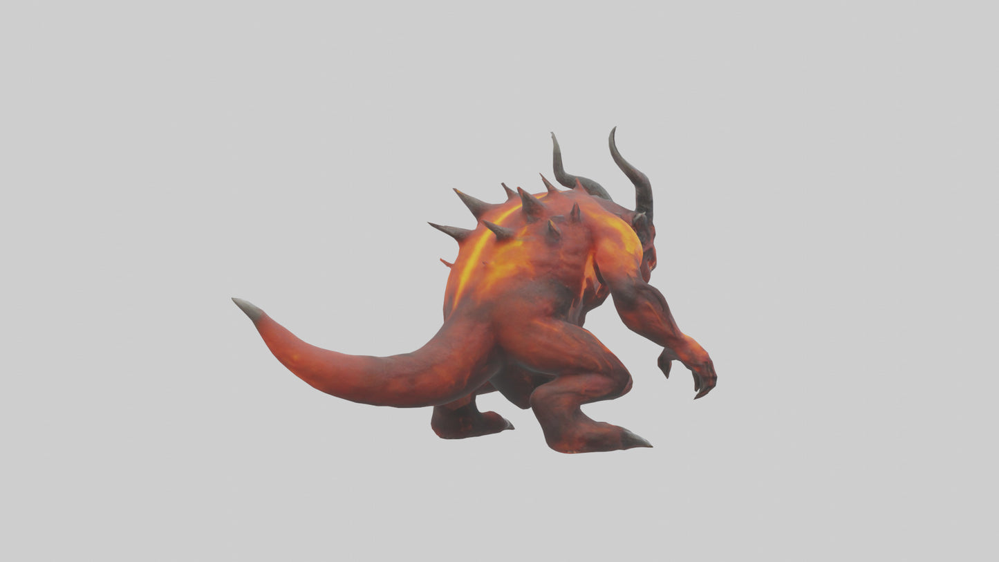 Magma Demon Beast model VR / AR / low-poly