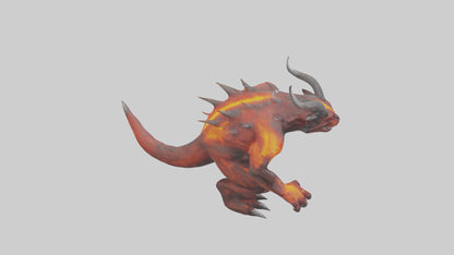 Magma Demon Beast model VR / AR / low-poly
