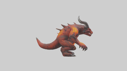 Magma Demon Beast model VR / AR / low-poly