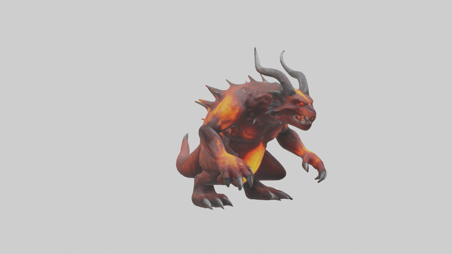 Magma Demon Beast model VR / AR / low-poly