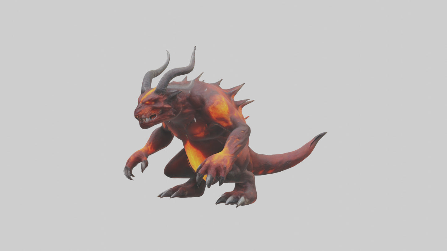 Magma Demon Beast model VR / AR / low-poly