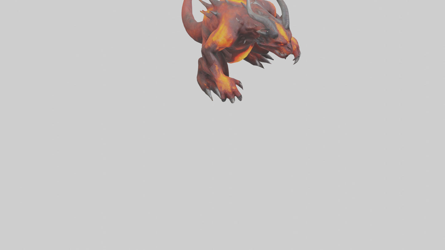Magma Demon Beast model VR / AR / low-poly