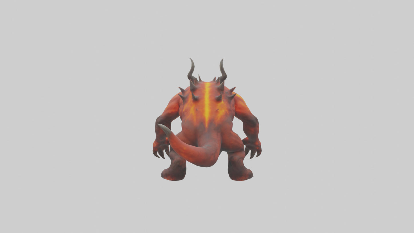 Magma Demon Beast model VR / AR / low-poly