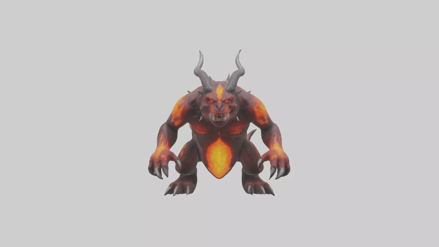 Magma Demon Beast model VR / AR / low-poly