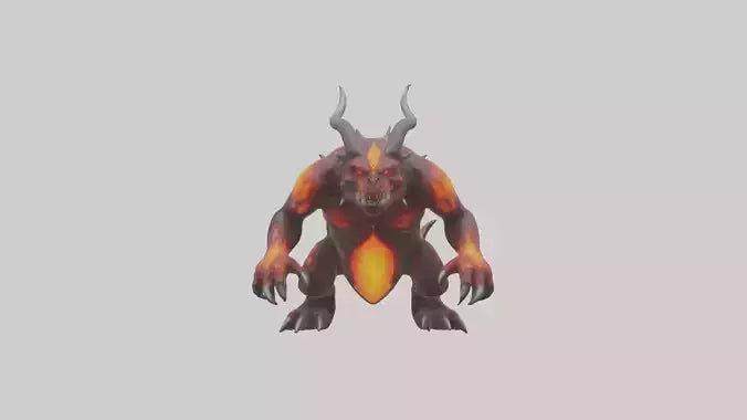 Magma Demon Beast model VR / AR / low-poly