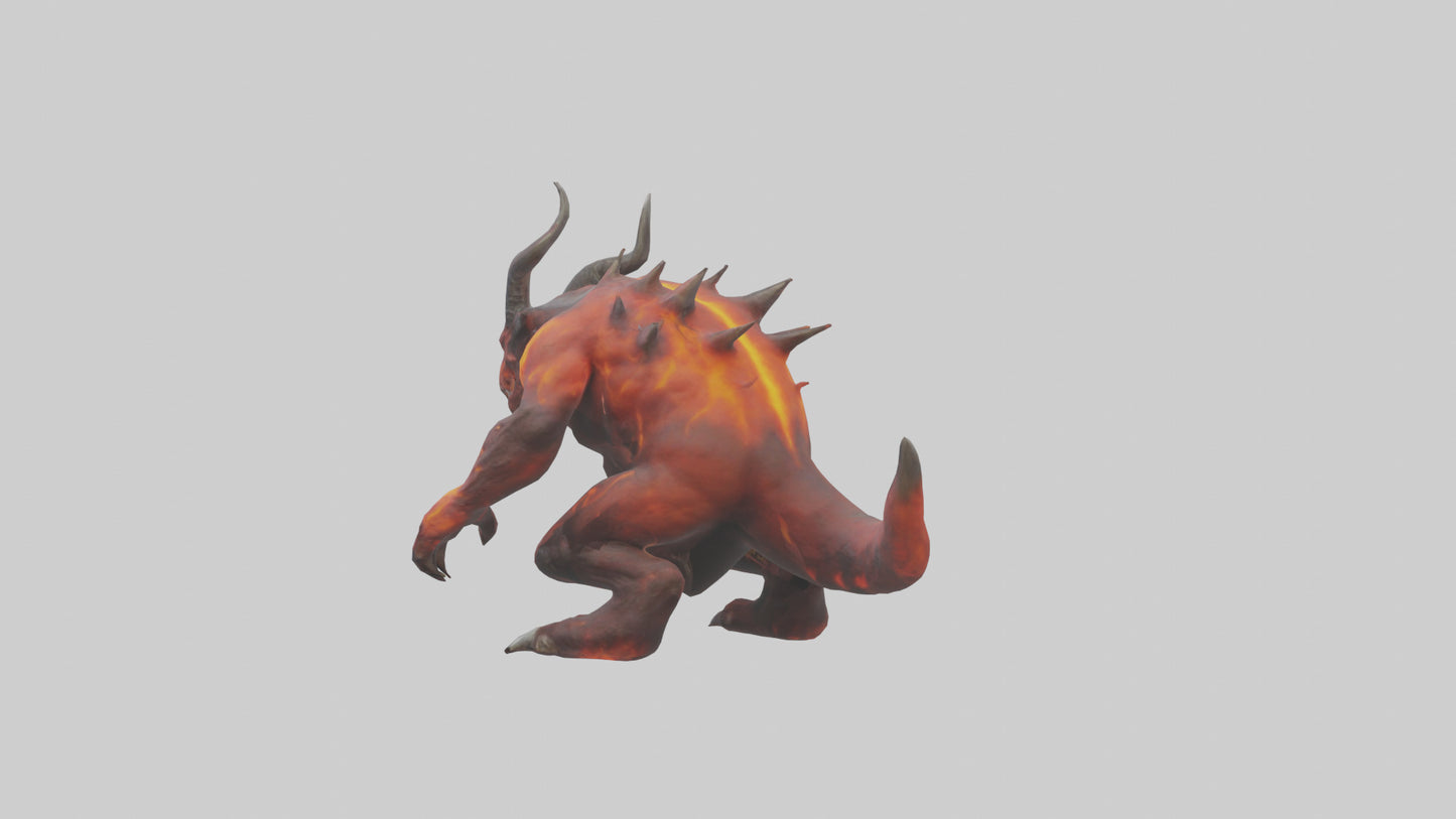 Magma Demon Beast model VR / AR / low-poly
