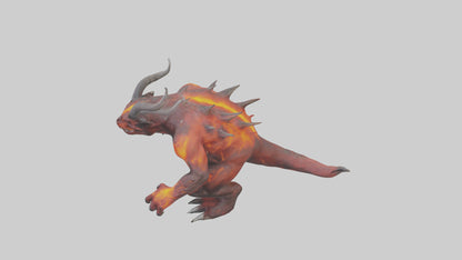 Magma Demon Beast model VR / AR / low-poly