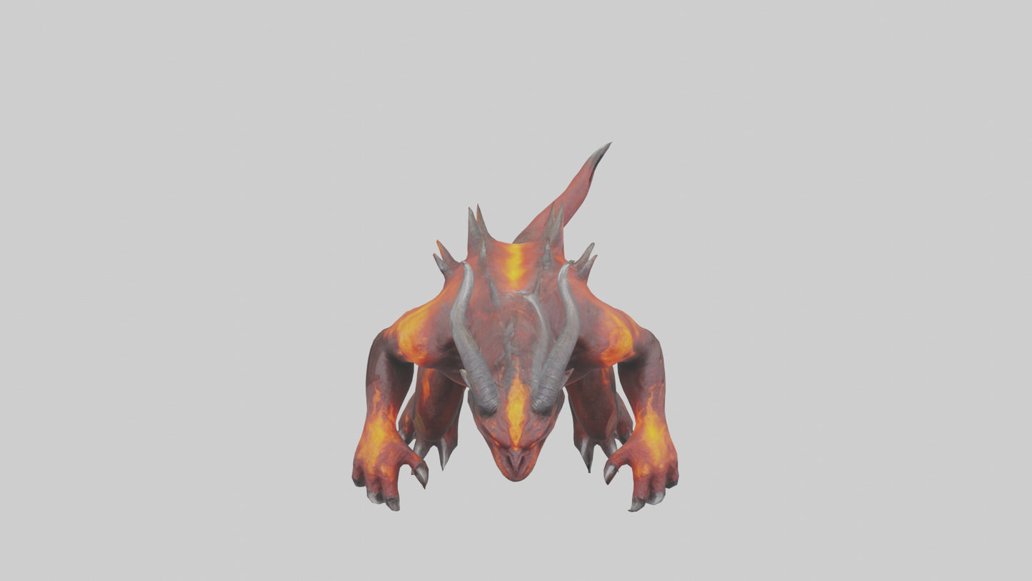 Magma Demon Beast model VR / AR / low-poly