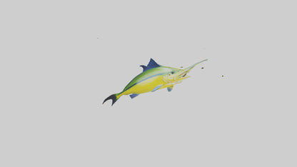 3D model MahiMahi leaping model VR / AR / low-poly