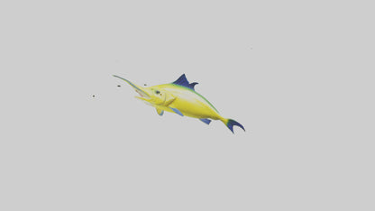 3D model MahiMahi leaping model VR / AR / low-poly