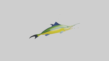 3D model MahiMahi leaping model VR / AR / low-poly