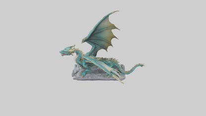 3D model Majestic Dragon statue model VR / AR / low-poly