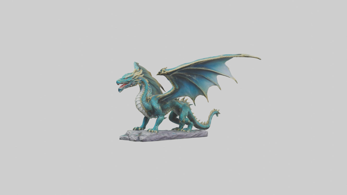 3D model Majestic Dragon statue model VR / AR / low-poly