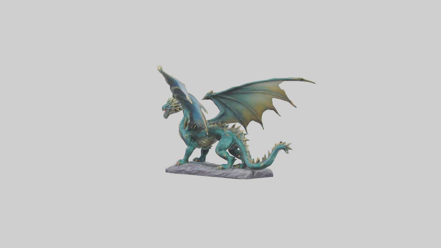 3D model Majestic Dragon statue model VR / AR / low-poly