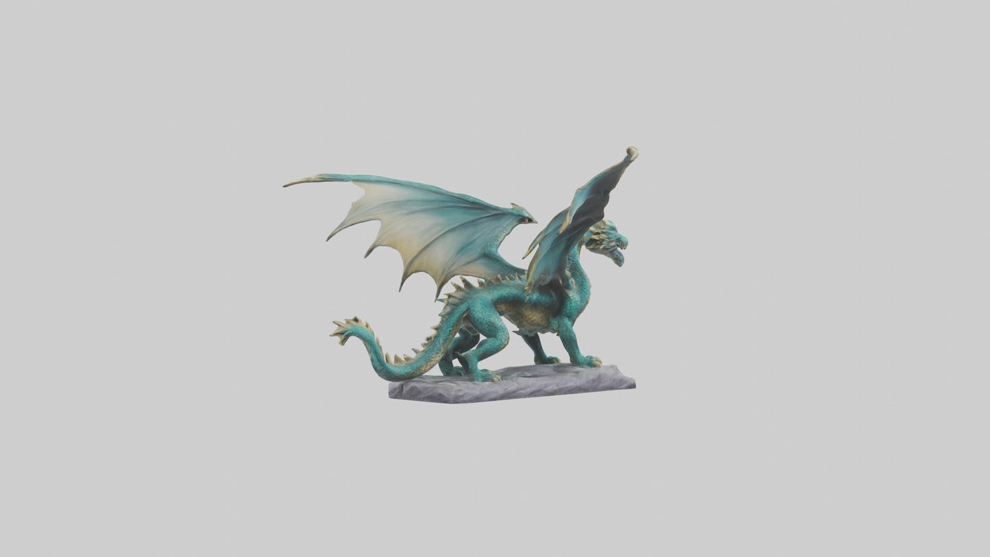 3D model Majestic Dragon statue model VR / AR / low-poly