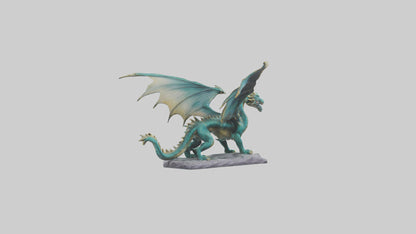 3D model Majestic Dragon statue model VR / AR / low-poly