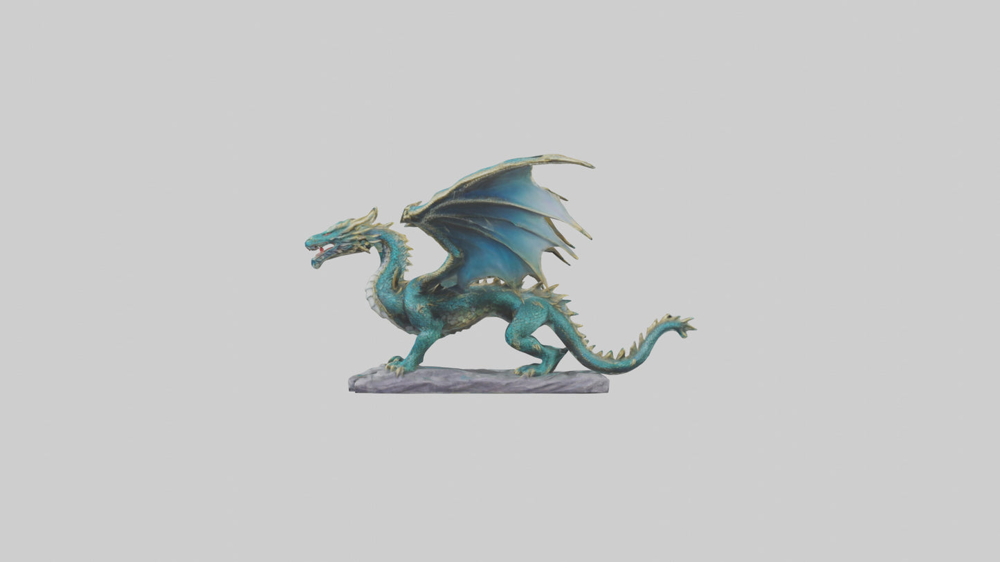 3D model Majestic Dragon statue model VR / AR / low-poly