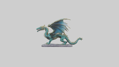 3D model Majestic Dragon statue model VR / AR / low-poly