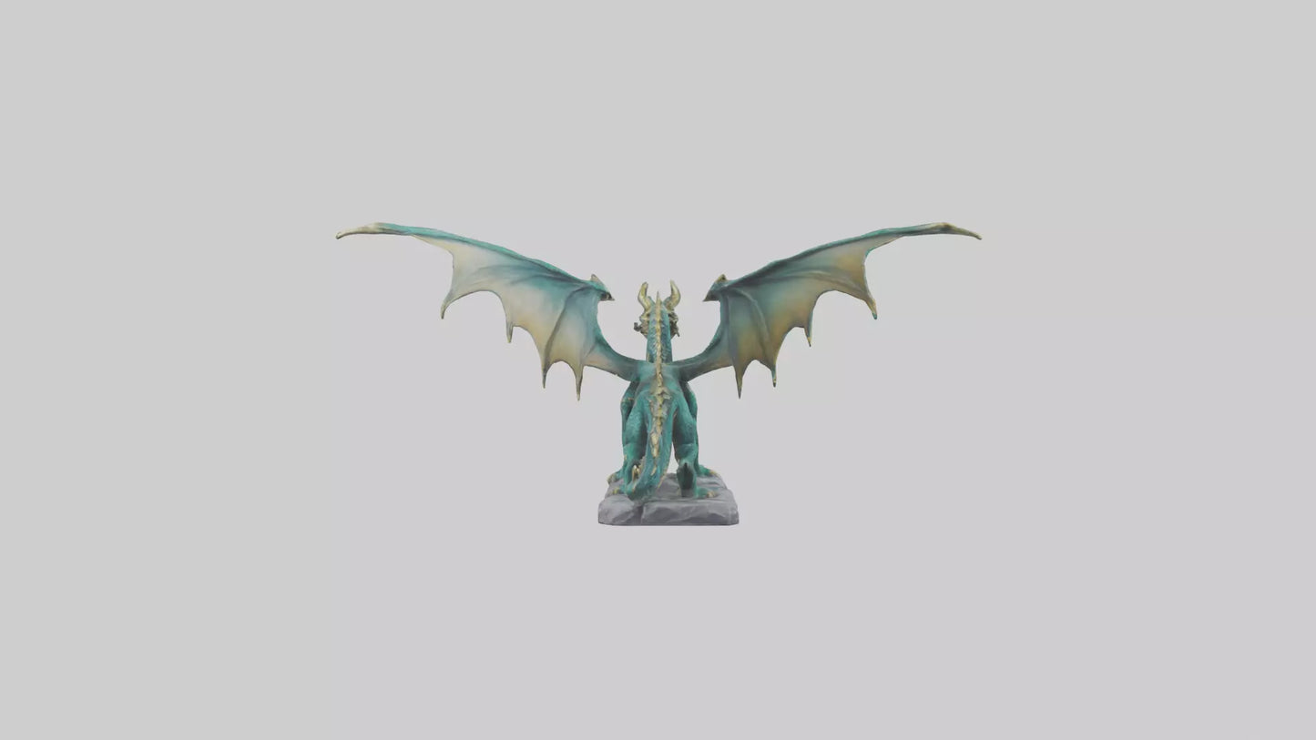 3D model Majestic Dragon statue model VR / AR / low-poly