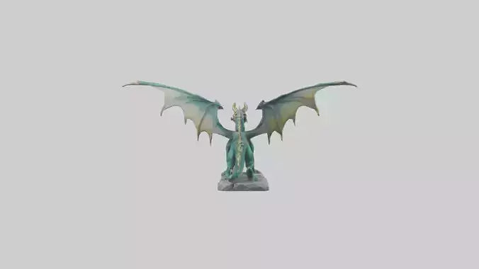 3D model Majestic Dragon statue model VR / AR / low-poly