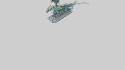 3D model Majestic Dragon statue model VR / AR / low-poly