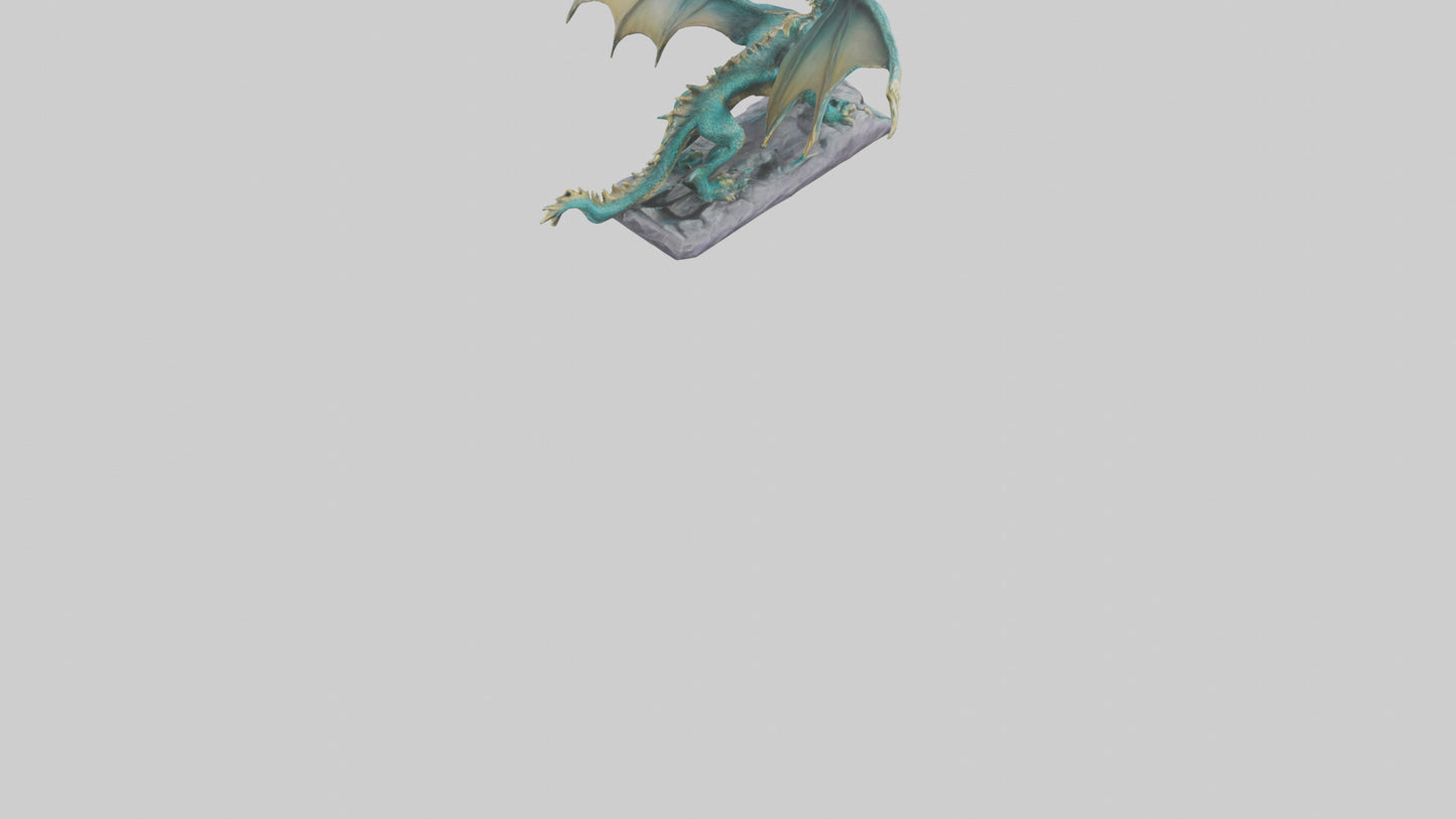 3D model Majestic Dragon statue model VR / AR / low-poly