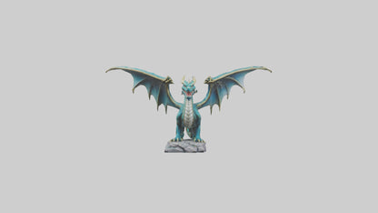 3D model Majestic Dragon statue model VR / AR / low-poly