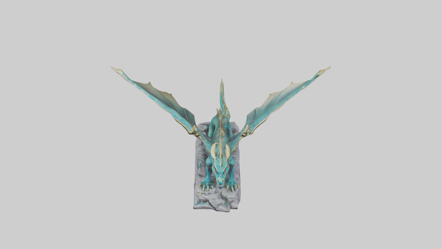 3D model Majestic Dragon statue model VR / AR / low-poly