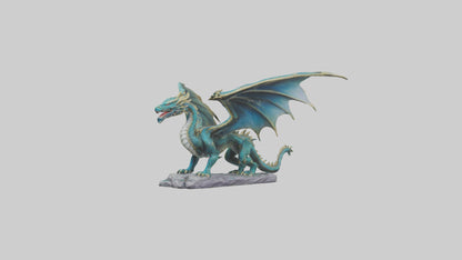 3D model Majestic Dragon statue model VR / AR / low-poly