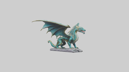 3D model Majestic Dragon statue model VR / AR / low-poly