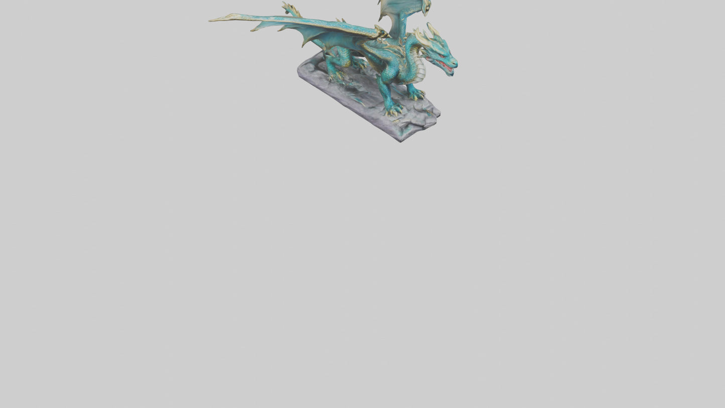 3D model Majestic Dragon statue model VR / AR / low-poly