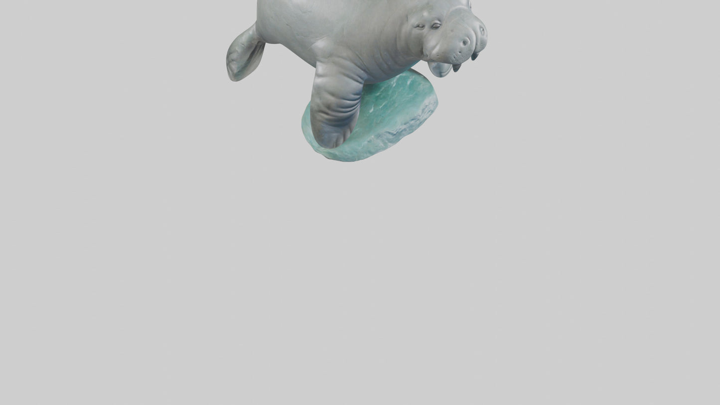 3D model Manatee statue model VR / AR / low-poly
