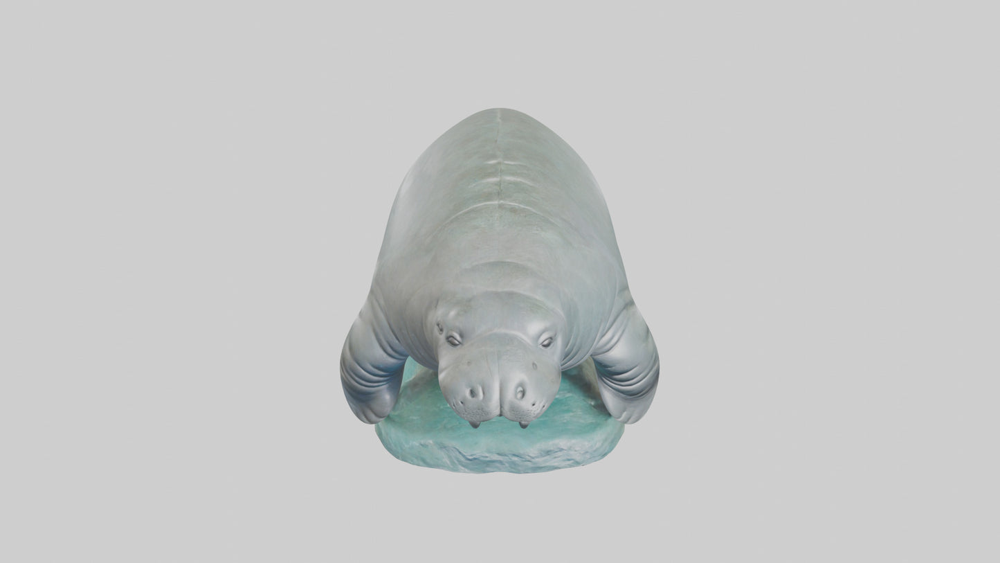 3D model Manatee statue model VR / AR / low-poly