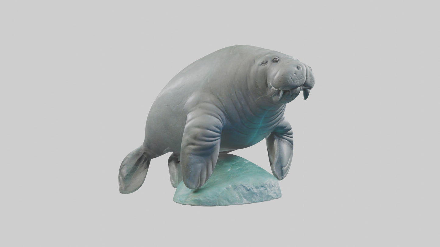3D model Manatee statue model VR / AR / low-poly