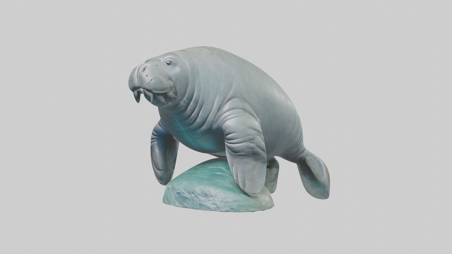 3D model Manatee statue model VR / AR / low-poly