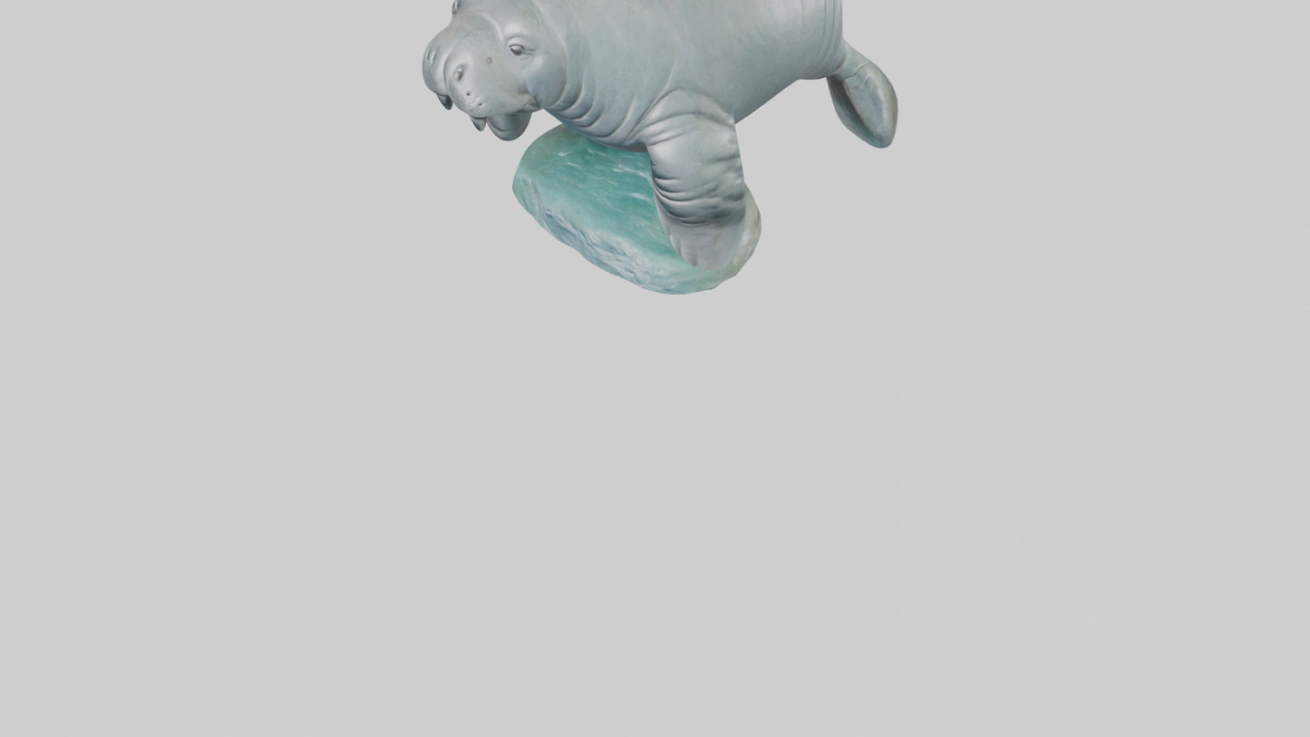 3D model Manatee statue model VR / AR / low-poly